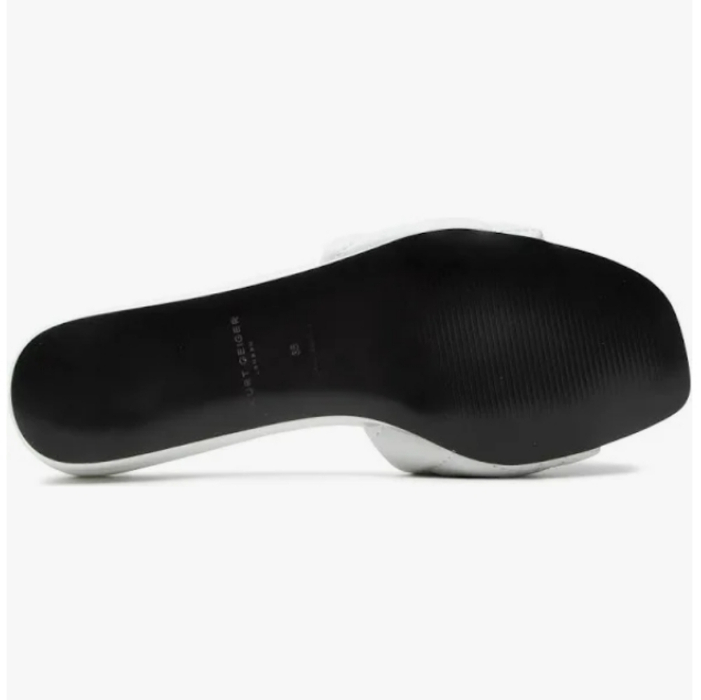 Kurt Geiger Kensington Flat Slide Sandal White - Picture 8 of 12